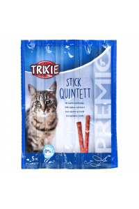 Obrázok pre Snacks Premio Sticks-černý losos se pstruhem-suché krmivo pro kočky-5x5g