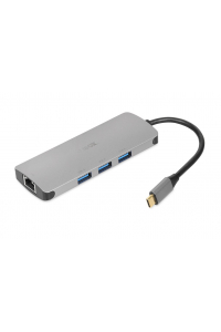 Obrázok pre iBox IUH3RJ4K dokovací stanice/replikátor portů USB 3.2 Gen 1 (3.1 Gen 1) Type-C Power Delivery 100W Stříbrná