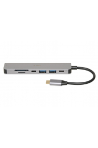 Obrázok pre iBox IUH3SL4K dokovací stanice/replikátor portů USB 3.2 Gen 1 (3.1 Gen 1) Type-C Power Delivery 100W Stříbrná