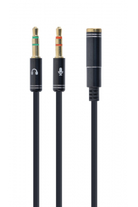 Obrázok pre Gembird !Adapter audio stereo 3.5mm mini Jack/4PIN/ audio kabel 0,2 m 2 x 3.5mm Černá