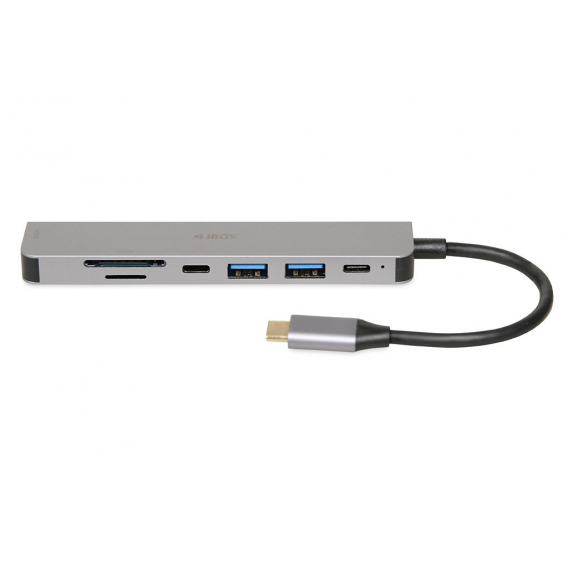 Obrázok pre iBox IUH3SL4K dokovací stanice/replikátor portů USB 3.2 Gen 1 (3.1 Gen 1) Type-C Power Delivery 100W Stříbrná