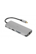 Obrázok pre iBox IUH3RJ4K dokovací stanice/replikátor portů USB 3.2 Gen 1 (3.1 Gen 1) Type-C Power Delivery 100W Stříbrná