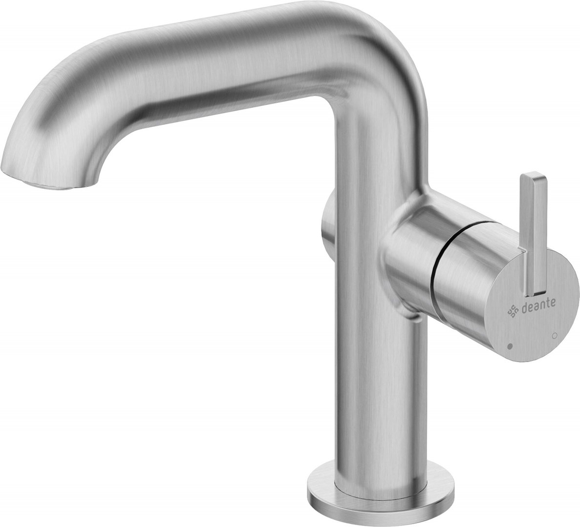 Basin mixer with rectangular spout