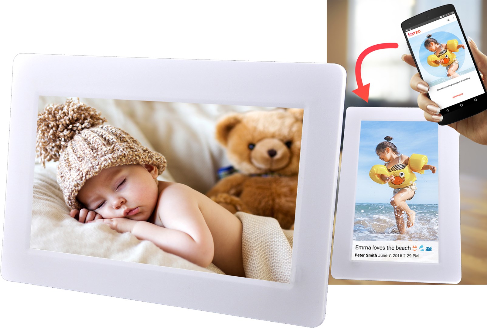 Kruger&Matz digital photo frame FRAMEO Wi-Fi 10.1" wooden frame