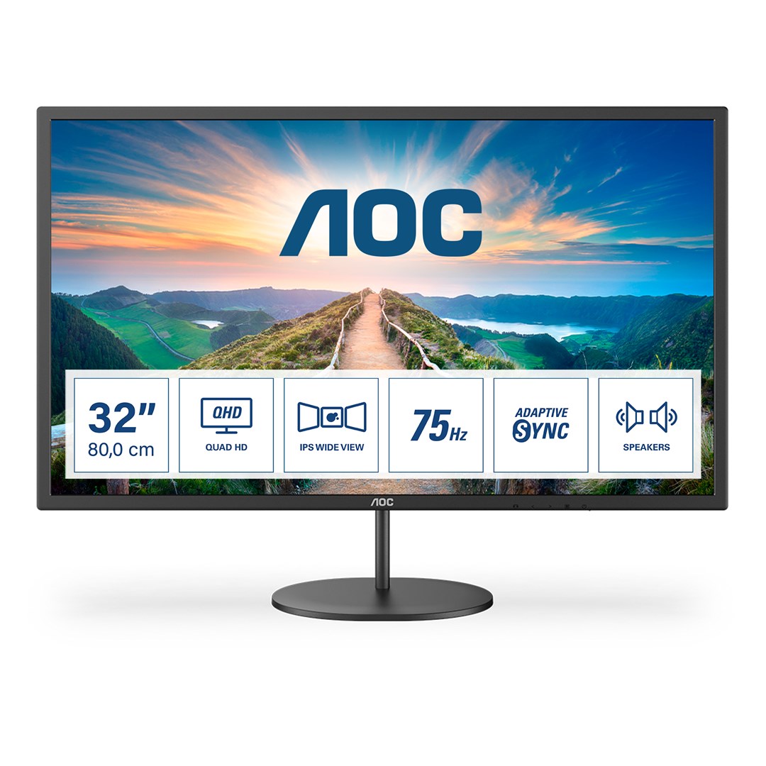AOC V4 Q32V4 počítačový monitor 80 cm (31.5") 2560 x 1440 px 2K Ultra HD LED Černá