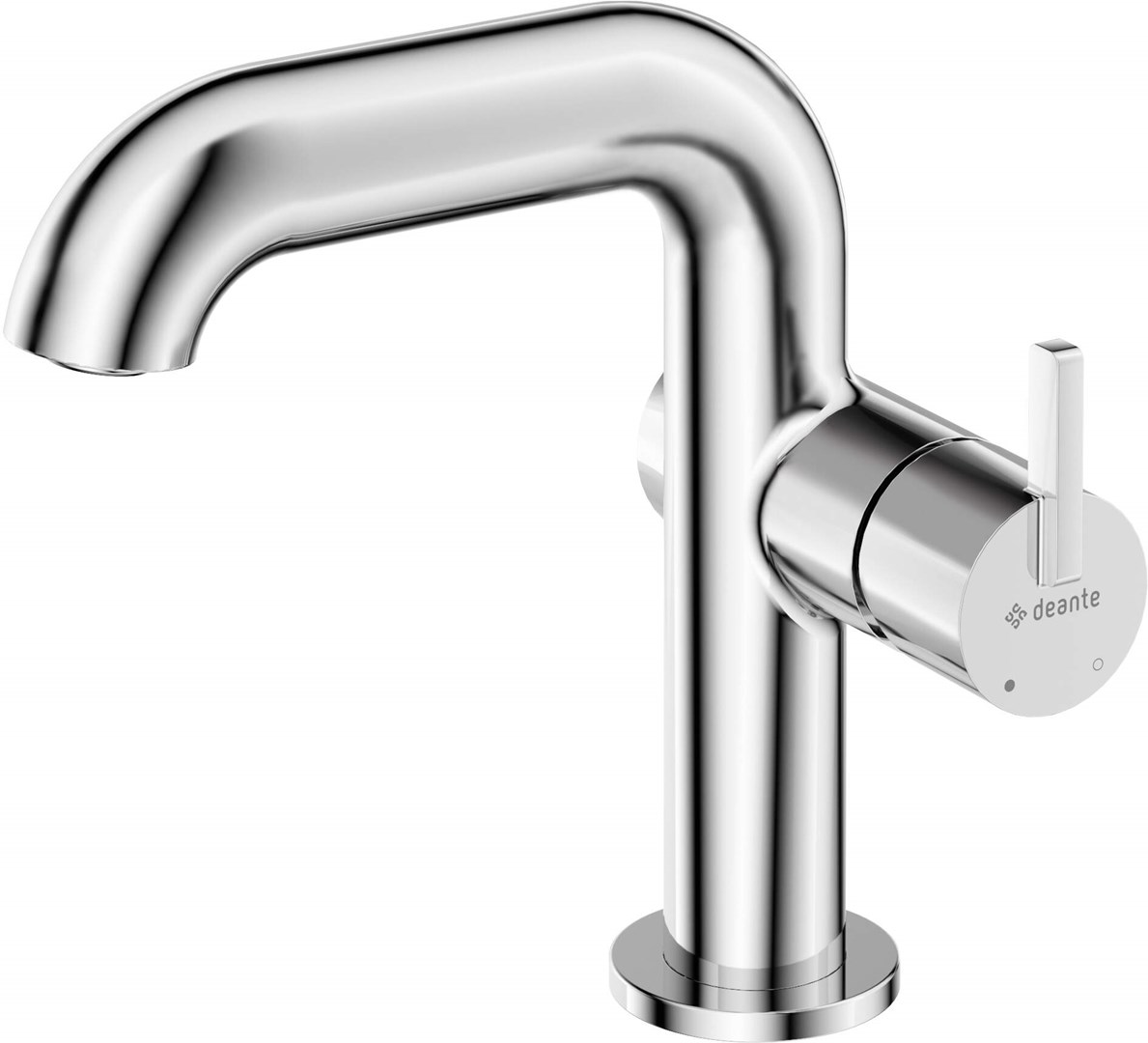 Washbasin mixer with rectangular spout