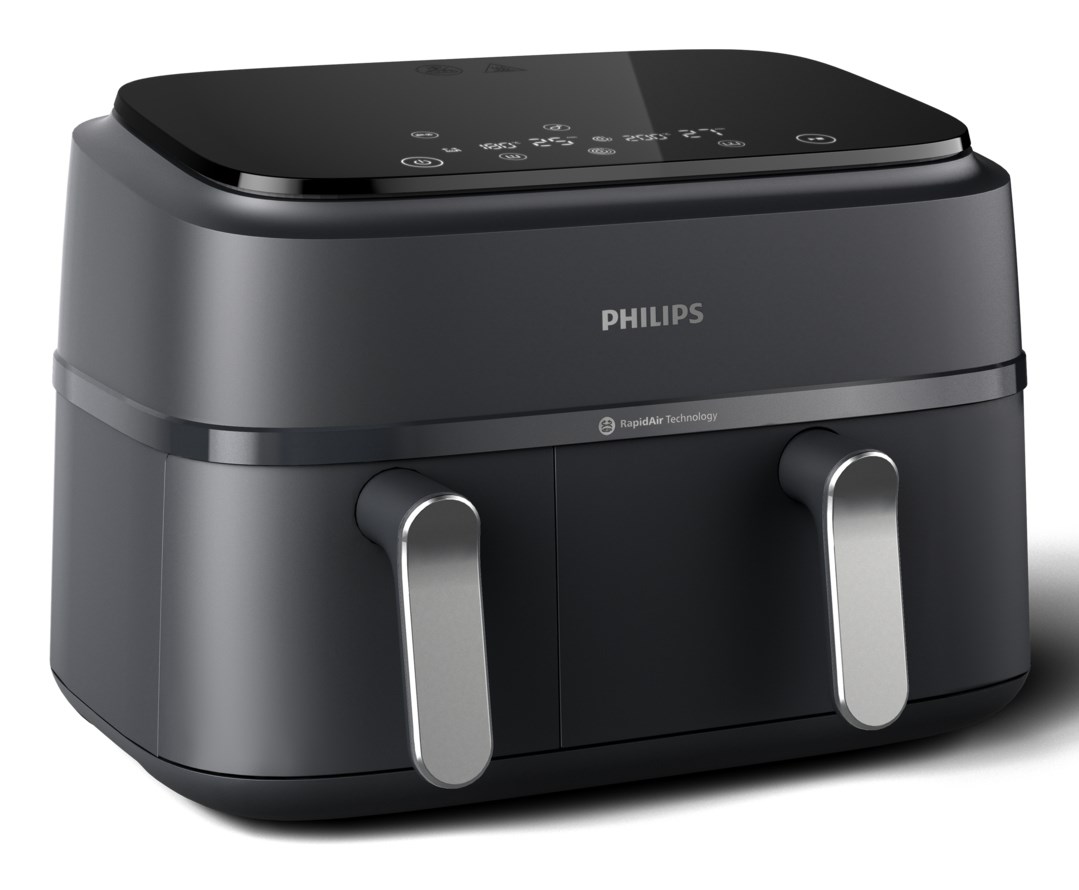 Philips 3000 series NA351/00 fritovací hrnec Dvojitý 9 l Samostatné 2750 W Horkovzdušná fritéza Černá, Stříbrná