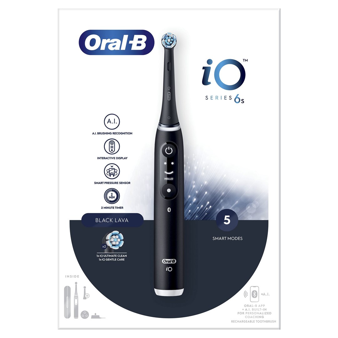 Oral-B iO 6 Dospělý Vibrační kartáček Černá
