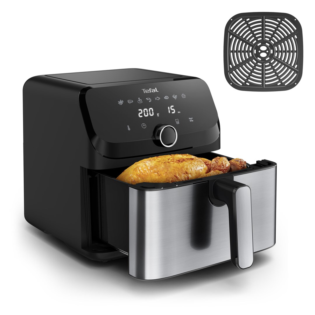 Tefal Easy Fry Mega EY855D10 fritovací hrnec Samostarný 7,5 l Samostatné 2020 W Horkovzdušná fritéza Černá, Nerezová ocel