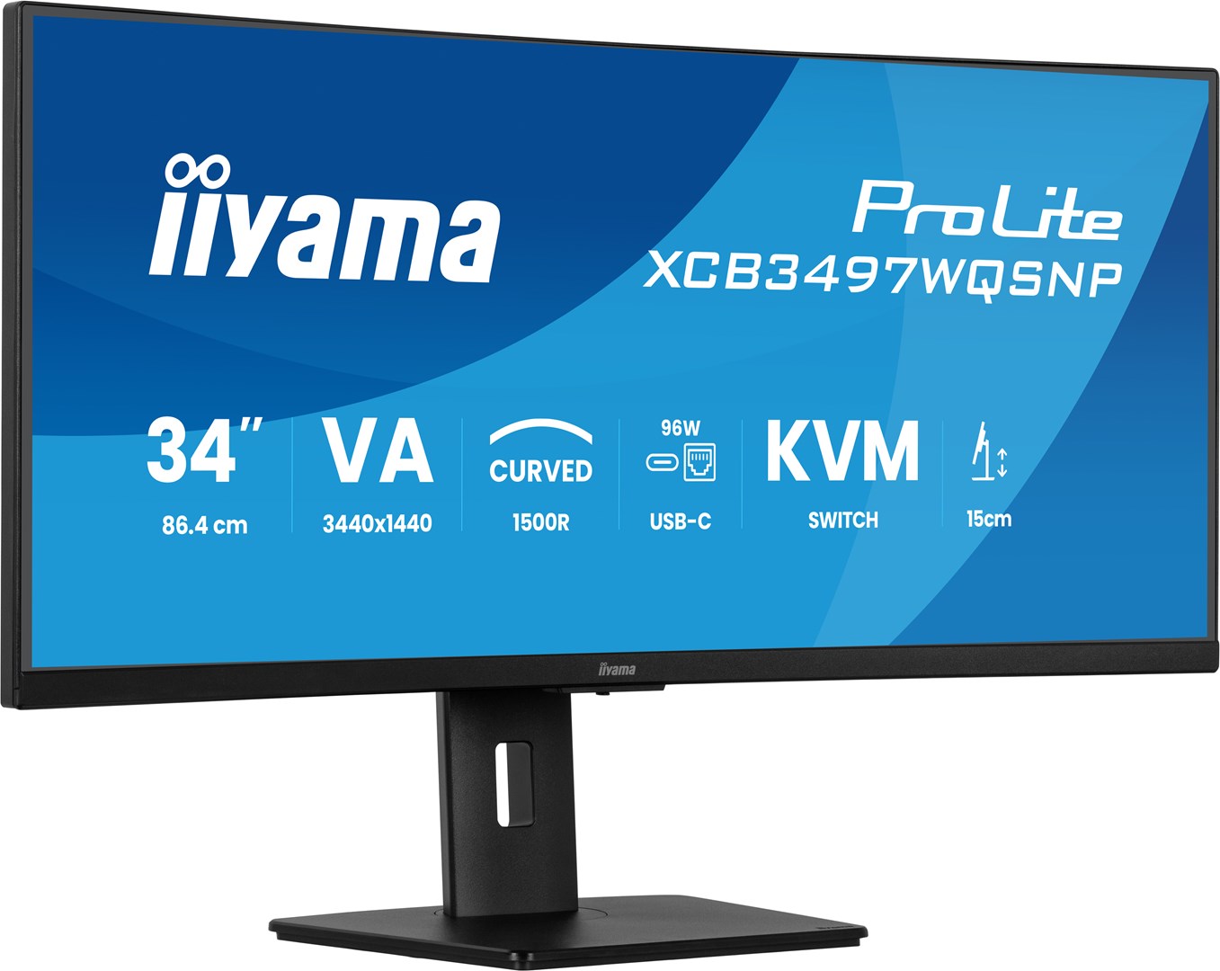 iiyama ProLite XCB3497WQSNP-B1 počítačový monitor 86,4 cm (34") 3440 x 1440 px UltraWide Quad HD LED Černá