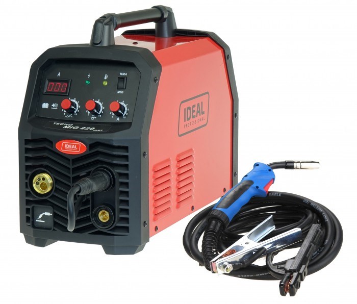 Welding Semi-automatic MIG/MAG, min current: 30A, max current: 220A, rated power: 5.5kW, supply: 230V, welding method: FLUX/MIG-MAG/MMA