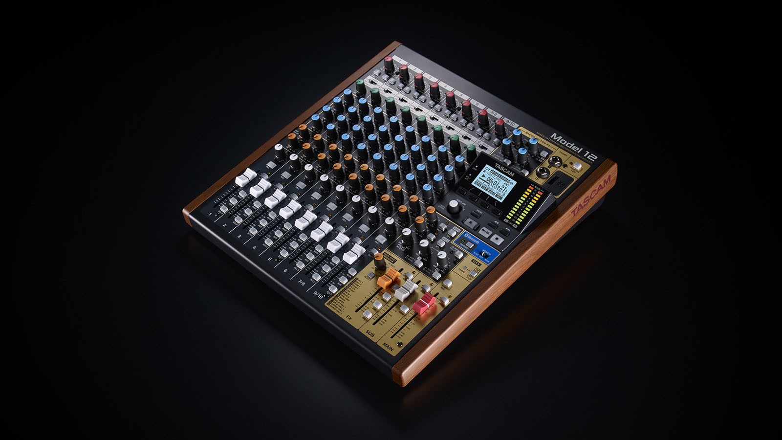 Tascam Model 12 12 kanály/kanálů 20 - 20000 Hz Černá, Dřevo