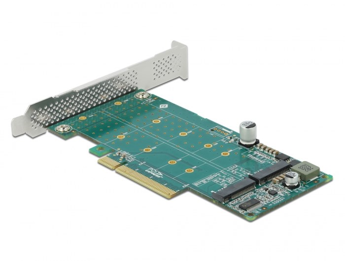 DeLOCK Karta PCI Express x8 na 2 x interní M.2 Key M NVMe - rozvětvení - Low Profile