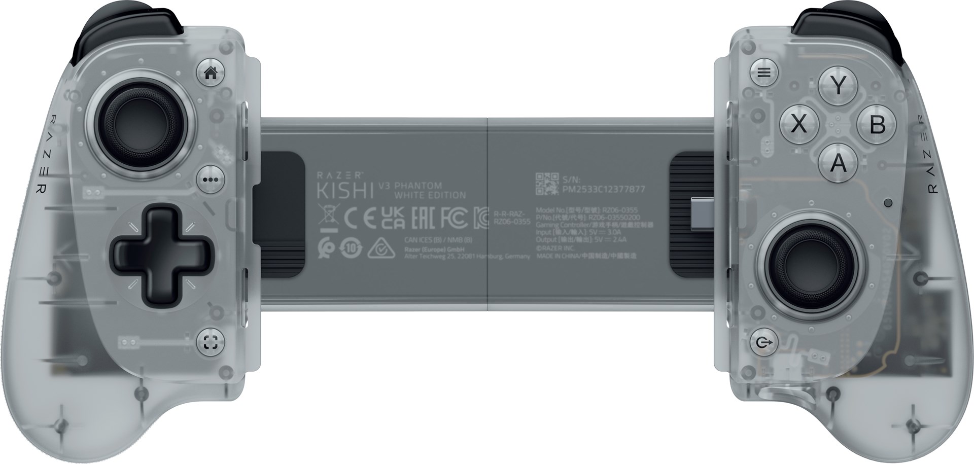 Razer Kishi V3 - Phantom White Ed. Bílá USB Gamepad Analogový Android, iOS