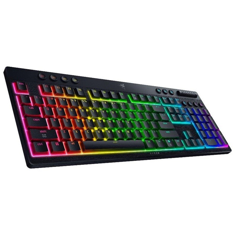 Razer BlackWidow V4 Low-Profile HyperSpeed klávesnice Hraní USB + RF Wireless + Bluetooth QWERTY US Mezinárodní Černá