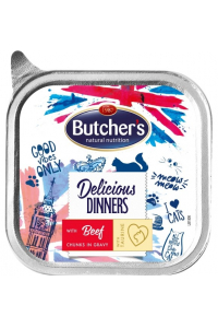 Obrázok pre BUTCHER'S Delicious Dinners Kousky s hovězím v omáčce - mokré krmivo pro kočky - 100g