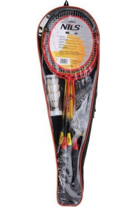 Obrázok pre Badmintonová sada NILS NRZ264 ALUMINIUM 4 rakety, 3 péřové šipky, síť 600x60cm, kufr