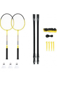 Obrázok pre Badmintonová sada NILS NRZ262 ALUMINIUM 2 rakety, 3 péřové šipky, síť 600x60cm, pouzdro