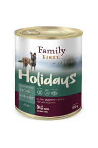 Obrázok pre FAMILY FIRST Holidays Adult Lamb, Rabbit, Carrot - Mokré krmivo pro psy - 800g