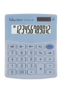 Obrázok pre KANCELÁŘSKÁ KALKULAČKA VECTOR KAV VC-812 LB LIGHT BLUE