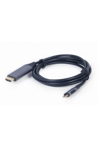 Obrázok pre Gembird CC-USB3C-HDMI-01-6 adaptér k video kabelům 1,8 m USB typu C HDMI Typ A (standardní) Černá, Šedá