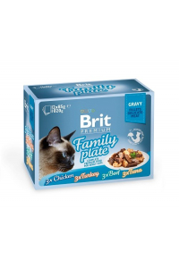 Obrázok pre BRIT Premium Cat Pouch Gravy Fillet Family Plate - mokré krmivo pro kočky - 12 x 85g