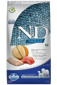 Obrázok pre FARMINA N&D Ocean Dog Salmon, Cod, Cantaloupe, Melon Adult Medium&Maxi - suché krmivo pro psy - 12 kg