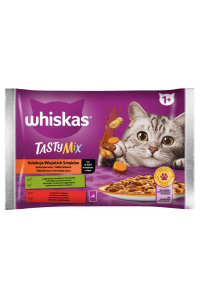 Obrázok pre WHISKAS Tasty Mix in sauce Lamb with chicken and carrot, Beef with poultry - mokré krmivo pro kočky - 4x 85g