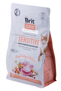 Obrázok pre BRIT Care Grain-Free Sensitive Turkey&Salmon - suché krmivo pro kočky - 400 g