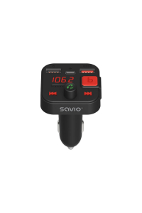 Obrázok pre SAVIO FM transmitter, Bluetooth 5.3, nabíječka QC 3.0, LED displej, Bass Boost, TR-15, černý