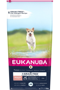 Obrázok pre EUKANUBA Grain Free Senior small/medium breed, Ocean fish - suché krmivo pro psy - 12 kg