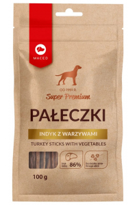 Obrázok pre MACED Turkey sticks with vegetables - pochoutka pro psy - 100g