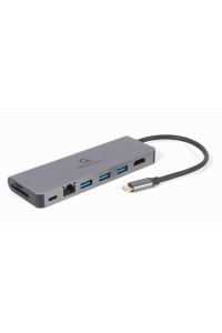 Obrázok pre Gembird A-CM-COMBO5-05 USB Type-C 5-v-1 multiportový adaptér (Hub + HDMI + PD + čtečka karet + LAN)