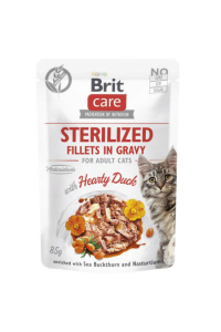 Obrázok pre BRIT Care Cat Sterilized Hearty Duck Pouch - mokré krmivo pro kočky - 85 g