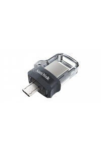 Obrázok pre Sandisk Ultra Dual m3.0 USB paměť 64 GB USB Type-A / Micro-USB 3.2 Gen 1 (3.1 Gen 1) Černá, Stříbrná, Průhledná
