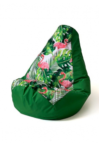 Obrázok pre Sako bag pouffe pear print green-flaming XXL 140 x 100 cm