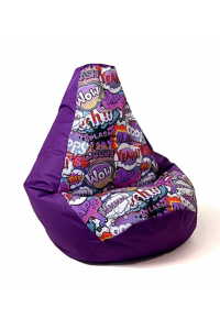 Obrázok pre Sako taška pouffe Pear print purple-WOW XXL 140 x 100 cm