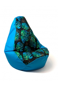 Obrázok pre Sako taška pouffe Pear print blue-monstera XXL 140 x 100 cm