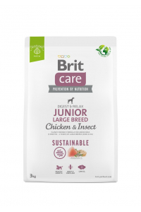 Obrázok pre BRIT Care Dog Sustainable Junior Large Breed Chicken & Insect - suché krmivo pro psy - 3 kg