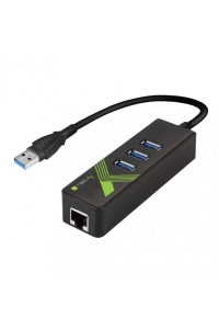 Obrázok pre Techly IDATA USB-ETGIGA-3U2 dokovací stanice/replikátor portů USB 3.2 Gen 1 (3.1 Gen 1) Type-A Černá
