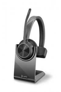 Obrázok pre POLY Voyager 4310 UC Sluchátka s mikrofonem Bezdrátový Přes hlavu Kancelář / call centrum USB Typ-A Bluetooth Nabíjecí podstavec Černá