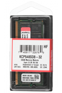 Obrázok pre Kingston Technology KCP548SD8-32 paměťový modul 32 GB 1 x 32 GB DDR5 4800 MHz