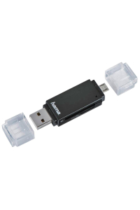 Hama USB 2.0 OTG čítačka kariet Basic, SD/microSD, čierna Obrázok pre Hama USB 2.0 OTG čítačka kariet Basic, SD/microSD, čierna