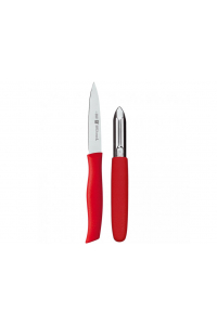 Obrázok pre Nôž na krájanie / lúpanie a oberačka na zeleninu TWIN GRIP , červený, Zwilling