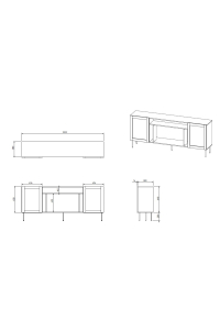 Obrázok pre JUTA EF komoda + elektrický krb 202x39,5x85 černá + linol calabria