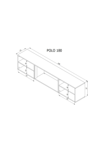 Obrázok pre RTV skříň POLO 180x33x39 černá + krb černá