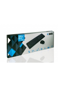 Obrázok pre iBox OFFICE KIT II klávesnice Obsahuje myš USB QWERTY Anglický Černá
