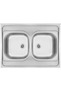 Obrázok pre 2-bowl steel sink - overlay