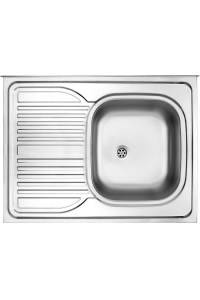 Obrázok pre 1-bowl steel sink with drainer on the left side - overlay