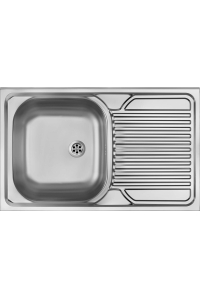 Obrázok pre 1-bowl steel sink with drainer on the right side - overlay